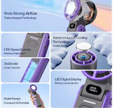 Portable Refrigeration Fan – Semiconductor Cooling, 3600mAh, 1-100 Speed .