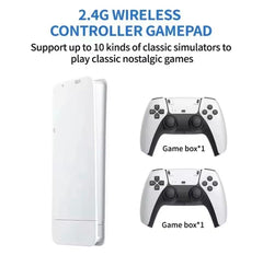 2.4G wireless controller gamepad with game boxes on a white background
