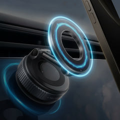 Car air vent mount with phone holder on a car dashboard