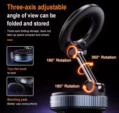 Strong Magnetic/ Vacuum Car Phone Holder – 360° Adjustable