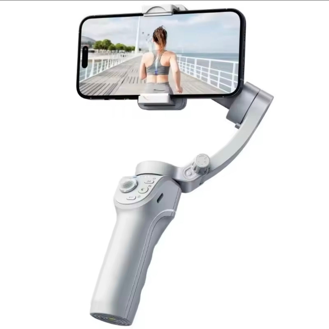 3-Axis Smartphone Gimbal Stabilizer with Fill Light & Tripod