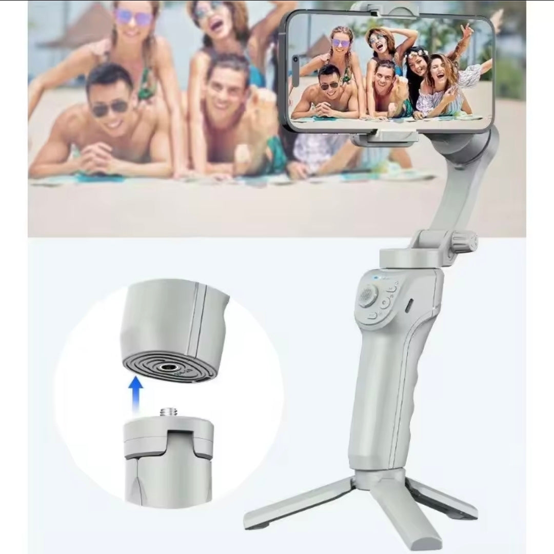 3-Axis Smartphone Gimbal Stabilizer with Fill Light & Tripod
