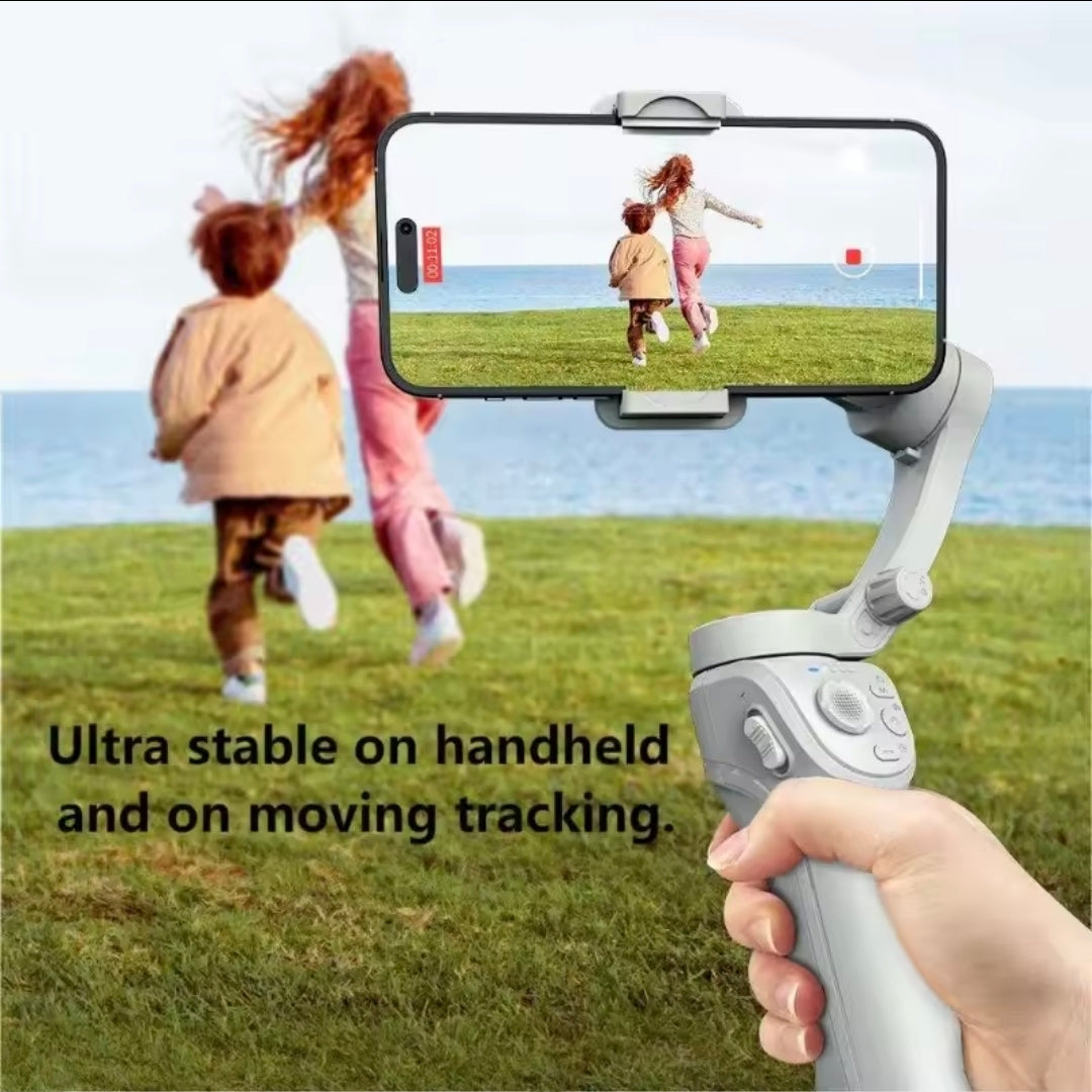 3-Axis Smartphone Gimbal Stabilizer with Fill Light & Tripod