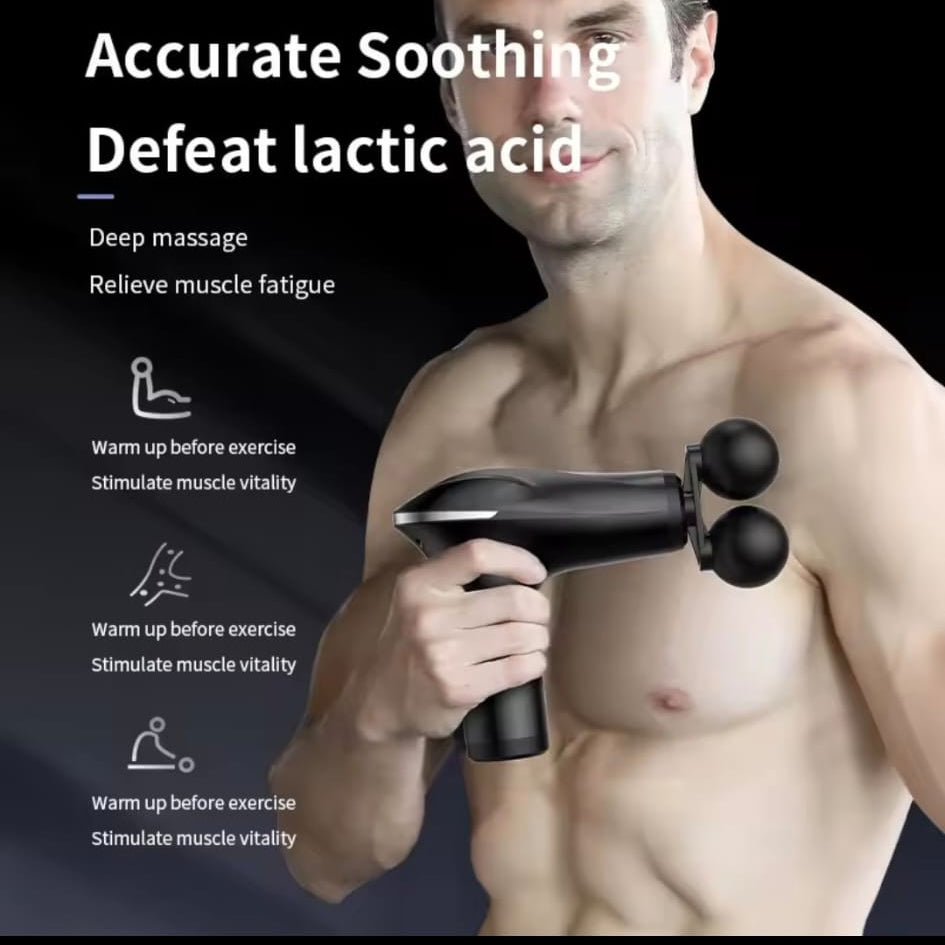 Fascial Gun – 4-Head Deep Tissue Massage Gun