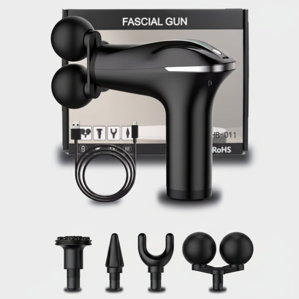 Fascial Gun – 4-Head Deep Tissue Massage Gun