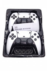 Two gaming controllers with '4K Game Stick' branding in a black case.