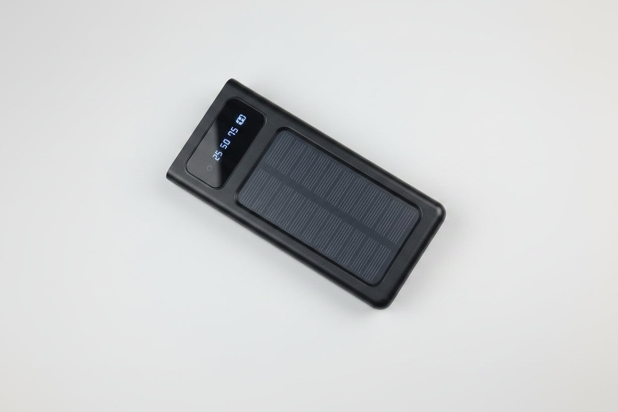 Solar Power Bank 30,000mAh with Built-in Cables & LED Flashlight